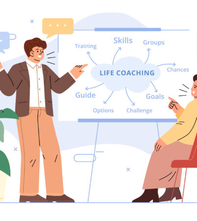 a graduate student and a career coach having a discussion
